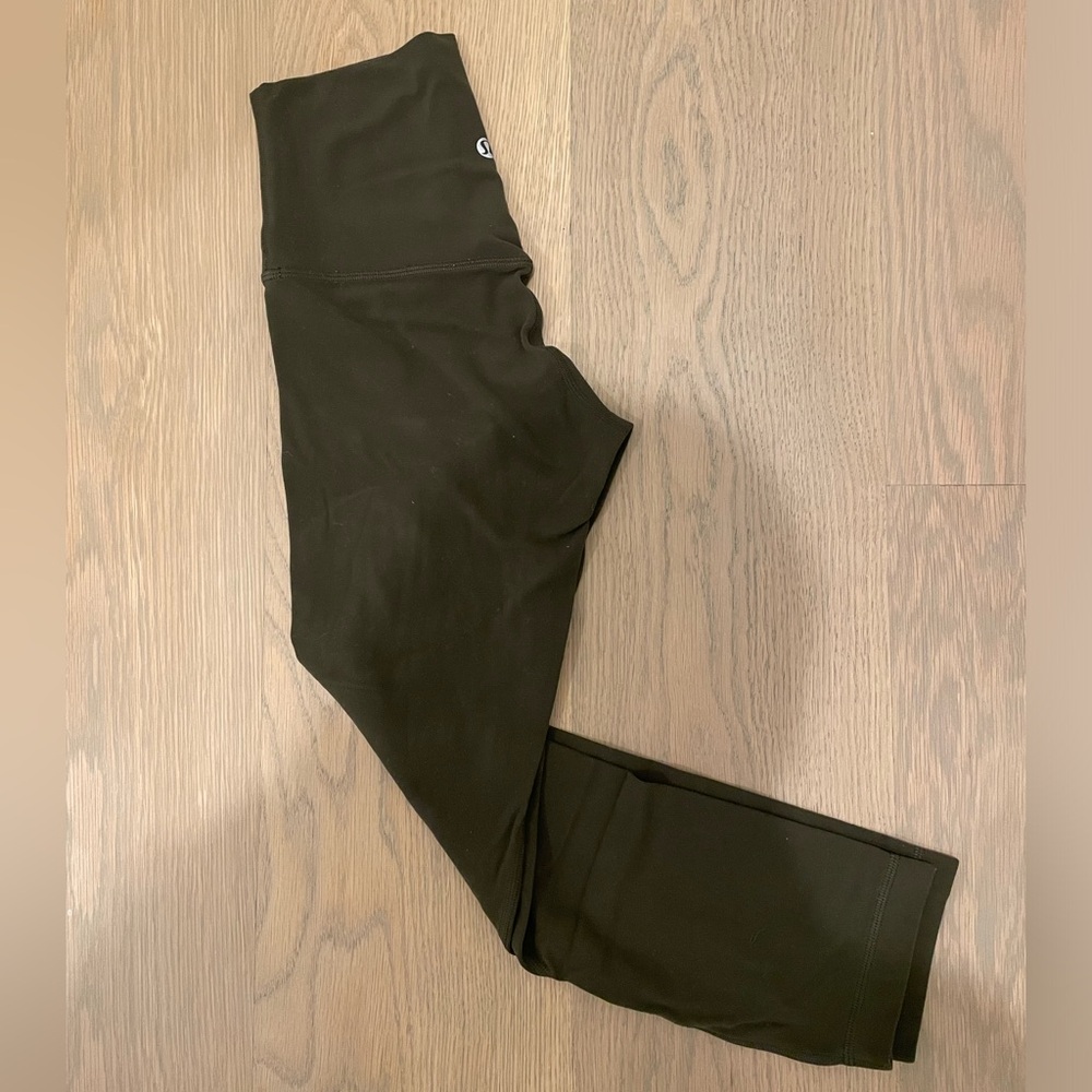 Green Lululemon high-waisted, cropped align leggings - size 2